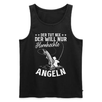 Hornhecht I Der tut nix der will nur Hornhecht - Männer Premium Bio Tank Top - Schwarz - Vorne - AI Model Male 178 light (178cm)