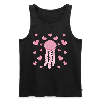 Mignonne Méduse Cœurs Méduses avec Cœurs Méduses Méduses - Débardeur bio Premium Homme - noir - Devant - Michal (187cm)