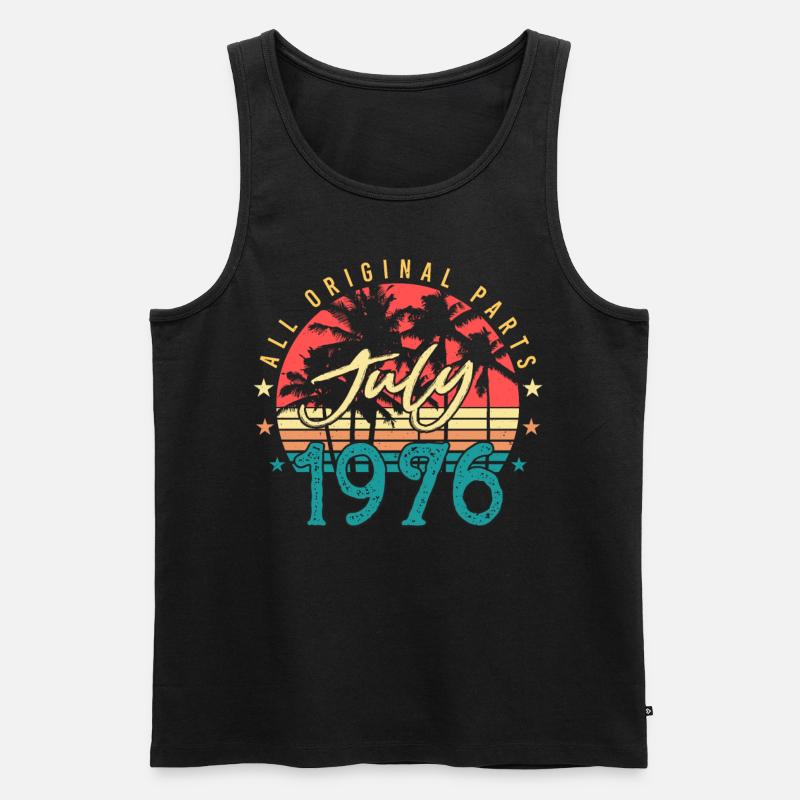 Retro 1976 Juli - Männer Premium Bio Tank Top - Schwarz