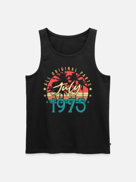 Retro 1975 Juli - Männer Premium Bio Tank Top - Schwarz