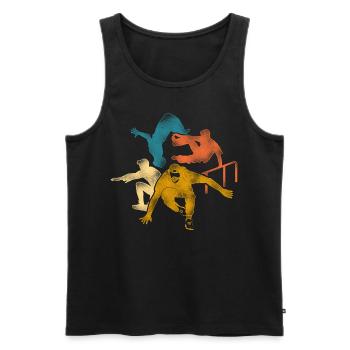 Parkour Free Running Traceur Retro - Men's Premium Organic Tank Top - black - Front - Michal (187cm)