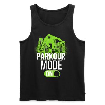 Parkour Free Running Traceur - Men's Premium Organic Tank Top - black - Front - AI Model Male 178 light (178cm)