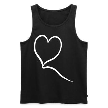 Cœur blanc dans la conception de ballons - Débardeur bio Premium Homme - noir - Devant - AI Model Male 178 light (178cm)