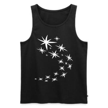 Starry Sky White Design - Men's Premium Organic Tank Top - black - Front - AI Model Male 178 light (178cm)