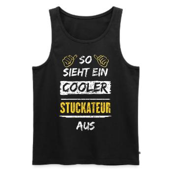 So Sieht Ein Cooler Stuckateur Aus Arbeitsshirt - Männer Premium Bio Tank Top - Schwarz - Vorne - Michal (187cm)