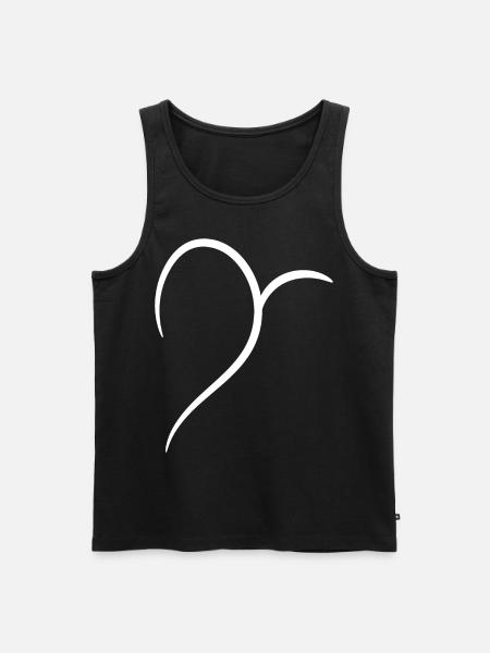 Cool Half White Heart - Men's Premium Organic Tank Top - black