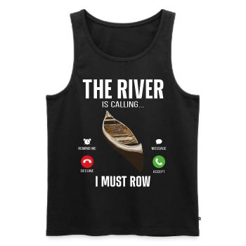 Canoe Canoeing Vintage Phone - Men's Premium Organic Tank Top - black - Front - AI Model Male 178 light (178cm)
