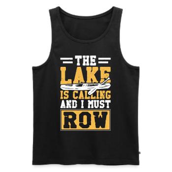 Canoe Canoeing Vintage The Lake Is - Men's Premium Organic Tank Top - black - Front - Michal (187cm)