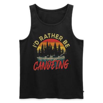 Canoe Canoeing Vintage Retro I'd - Men's Premium Organic Tank Top - black - Front - Michal (187cm)