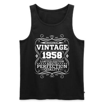 Vintage 1958 Original Limited Edition - Männer Premium Bio Tank Top - Schwarz - Vorne - Michal (187cm)