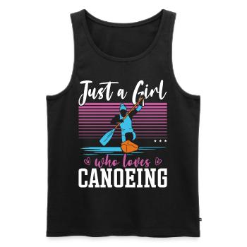 Canoë Canoë Fille Juste Une Fille - Débardeur bio Premium Homme - noir - Devant - Michal (187cm)