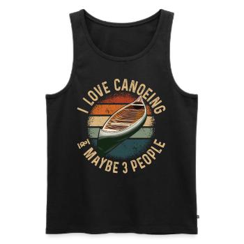 Canoë Canoë Vintage Rétro I - Débardeur bio Premium Homme - noir - Devant - Michal (187cm)