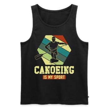 Canoe Canoeing Racing Canoe - Men's Premium Organic Tank Top - black - Front - AI Model Male 178 light (178cm)