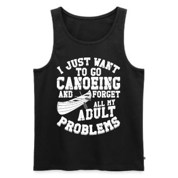 Canoe Canoeing Vintage I Just Want - Männer Premium Bio Tank Top - Schwarz - Vorne - Michal (187cm)