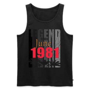 1981 Jahrgang geboren im Juni Geschenk - Männer Premium Bio Tank Top - Schwarz - Vorne - AI Model Male 178 light (178cm)