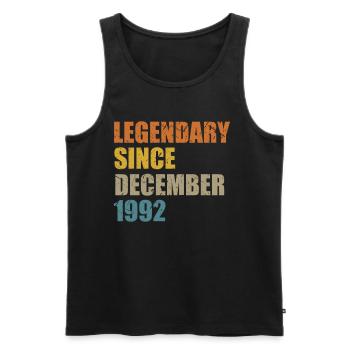 Born December 1992 30 years 30s 30th birthday - Men's Premium Organic Tank Top - black - Front - Michal (187cm)