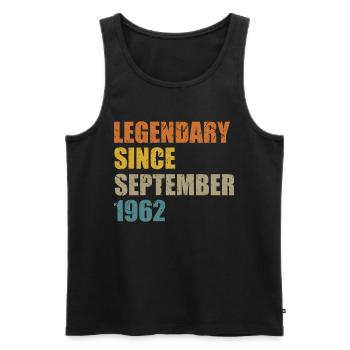 Born September 1962 60 years 60s 60th birthday - Men's Premium Organic Tank Top - black - Front - Michal (187cm)