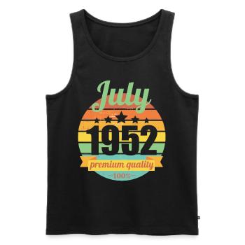 Born July 1952 70 years 70s 70th birthday - Men's Premium Organic Tank Top - black - Front - AI Model Male 178 light (178cm)
