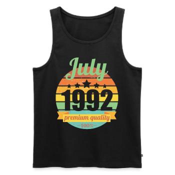 Born July 1992 30 years 30s 30th birthday - Men's Premium Organic Tank Top - black - Front - Michal (187cm)