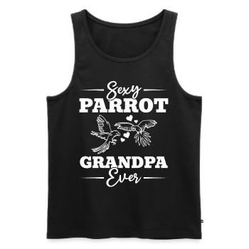 Perroquet sexy Grand-père toujours drôle Cockatiel Grand-père - Débardeur bio Premium Homme - noir - Devant - Michal (187cm)