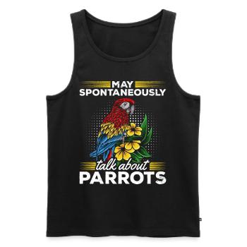 I can spontaneously talk about parrots Funnier - Men's Premium Organic Tank Top - black - Front - AI Model Male 178 light (178cm)