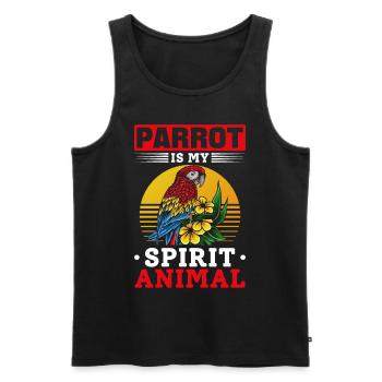 Parrot Bird lover I Parrot est mon - Débardeur bio Premium Homme - noir - Devant - AI Model Male 178 light (178cm)