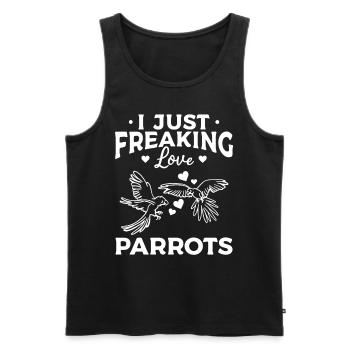 Funny cockatiel parrot bird I love - Men's Premium Organic Tank Top - black - Front - Michal (187cm)