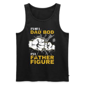 Papa Bod Fier Papa Disant avec Fist Bump - Débardeur bio Premium Homme - noir - Devant - AI Model Male 178 light (178cm)