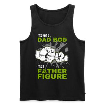 Papa Bod Fier Papa Disant avec Fist Bump - Débardeur bio Premium Homme - noir - Devant - AI Model Male 178 light (178cm)