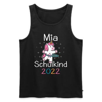 Einschulung 2022 Mia Einhorn Erstklässler 2022 - Männer Premium Bio Tank Top - Schwarz - Vorne - Michal (187cm)