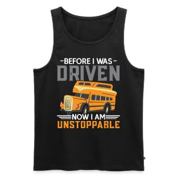 Before I was driven Now I am unstoppable - Men's Premium Organic Tank Top - black - Front - AI Model Male 178 light (178cm)