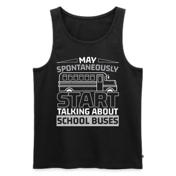 Kann spontan über Schulbusse sprechen - Männer Premium Bio Tank Top - Schwarz - Vorne - AI Model Male 178 light (178cm)