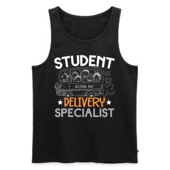 Chauffeur d’autobus scolaire spécialiste de la prestation de services aux étudiants - Débardeur bio Premium Homme - noir - Devant - Michal (187cm)