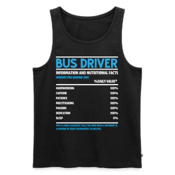 Chauffeur d’autobus scolaire spécialiste de la prestation de services aux étudiants - Débardeur bio Premium Homme - noir - Devant - Michal (187cm)