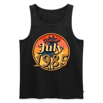 Geburtstagsgruss Für Juli 1985 - Männer Premium Bio Tank Top - Schwarz - Vorne - Michal (187cm)
