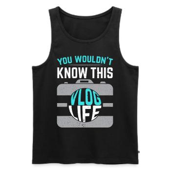 Vlog Life Social Media Content Creator Vlogger - Men's Premium Organic Tank Top - black - Front - AI Model Male 178 light (178cm)