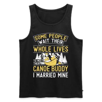 Canoe Canoeing Marriage Wedding - Men's Premium Organic Tank Top - black - Front - Michal (187cm)