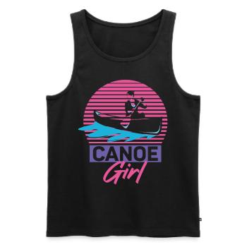 Canoe Canoeing Girl Retro Canoe - Men's Premium Organic Tank Top - black - Front - AI Model Male 178 light (178cm)