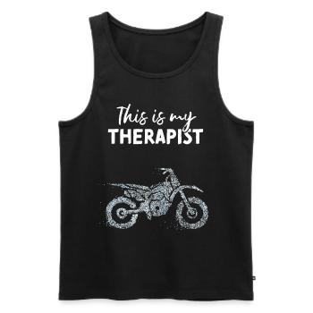 Motorcycle Motorcycling Therapist Biker - Men's Premium Organic Tank Top - black - Front - AI Model Male 178 light (178cm)