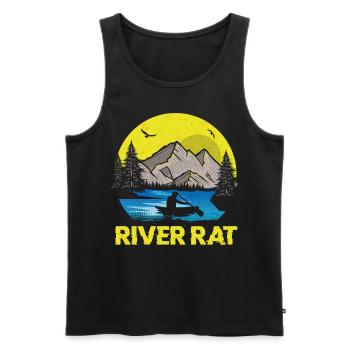 Canoe Canoeing Vintage Retro River - Männer Premium Bio Tank Top - Schwarz - Vorne - Michal (187cm)
