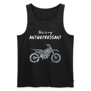 Moto MotoCycliste Motard Motard - Débardeur bio Premium Homme - noir - Devant - Michal (187cm)