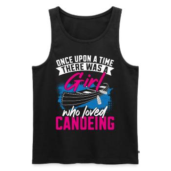 Canoe Canoeing Girl Once Upon A - Men's Premium Organic Tank Top - black - Front - AI Model Male 178 light (178cm)