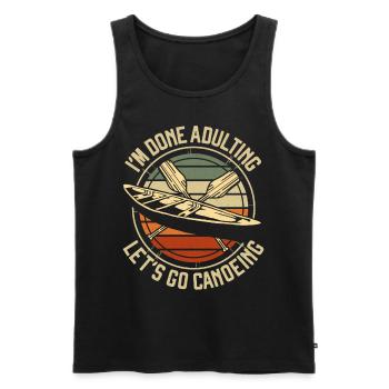 Canoe Canoeing Vintage Retro I'm - Männer Premium Bio Tank Top - Schwarz - Vorne - AI Model Male 178 light (178cm)