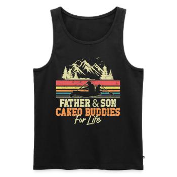 Canoe Canoeing Son Father & - Men's Premium Organic Tank Top - black - Front - AI Model Male 178 light (178cm)