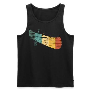 Canoe Canoeing Retro Vintage - Männer Premium Bio Tank Top - Schwarz - Vorne - AI Model Male 178 light (178cm)