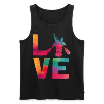 Canoe Canoeing Watercolor Racing - Männer Premium Bio Tank Top - Schwarz - Vorne - AI Model Male 178 light (178cm)