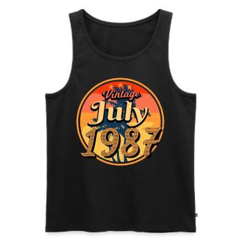 Baujahr 1987 Im Juli - Männer Premium Bio Tank Top - Schwarz - Vorne - Michal (187cm)