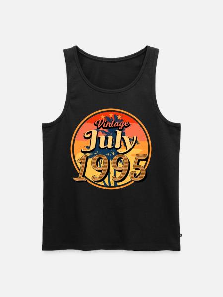 1995 Juli Geschenkidee - Männer Premium Bio Tank Top - Schwarz