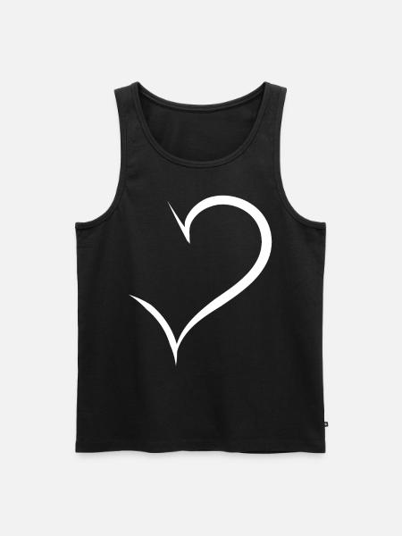 Half White Heart - Men's Premium Organic Tank Top - black