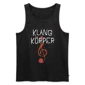 Notenschlüssel Sänger Sängerin Chor - Männer Premium Bio Tank Top - Schwarz - Vorne - Michal (187cm)
